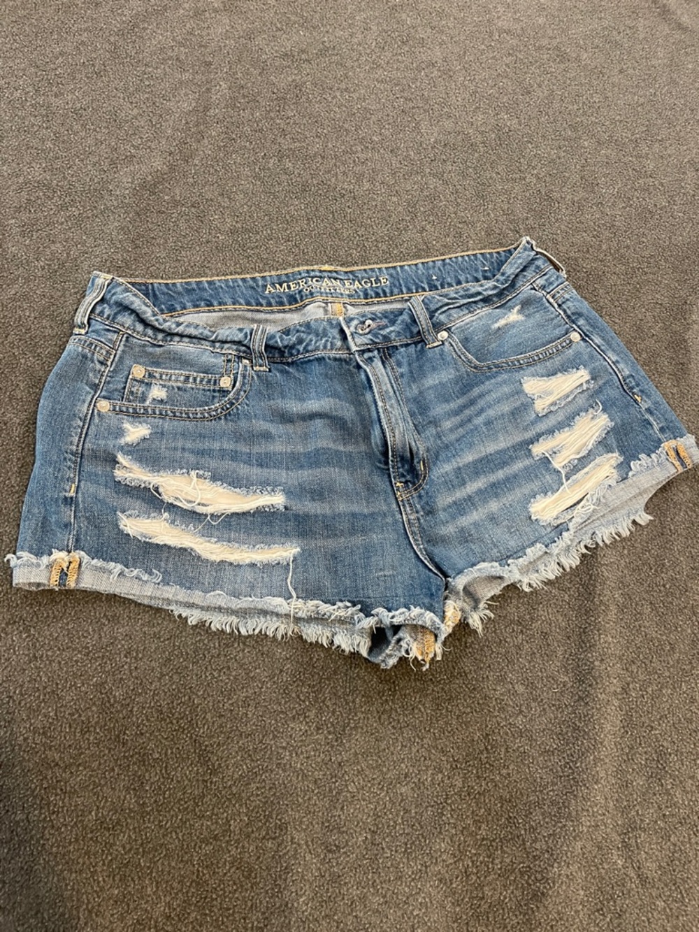 American Eagle Outfitters Blue Distressed Denim Cutoff Shorts